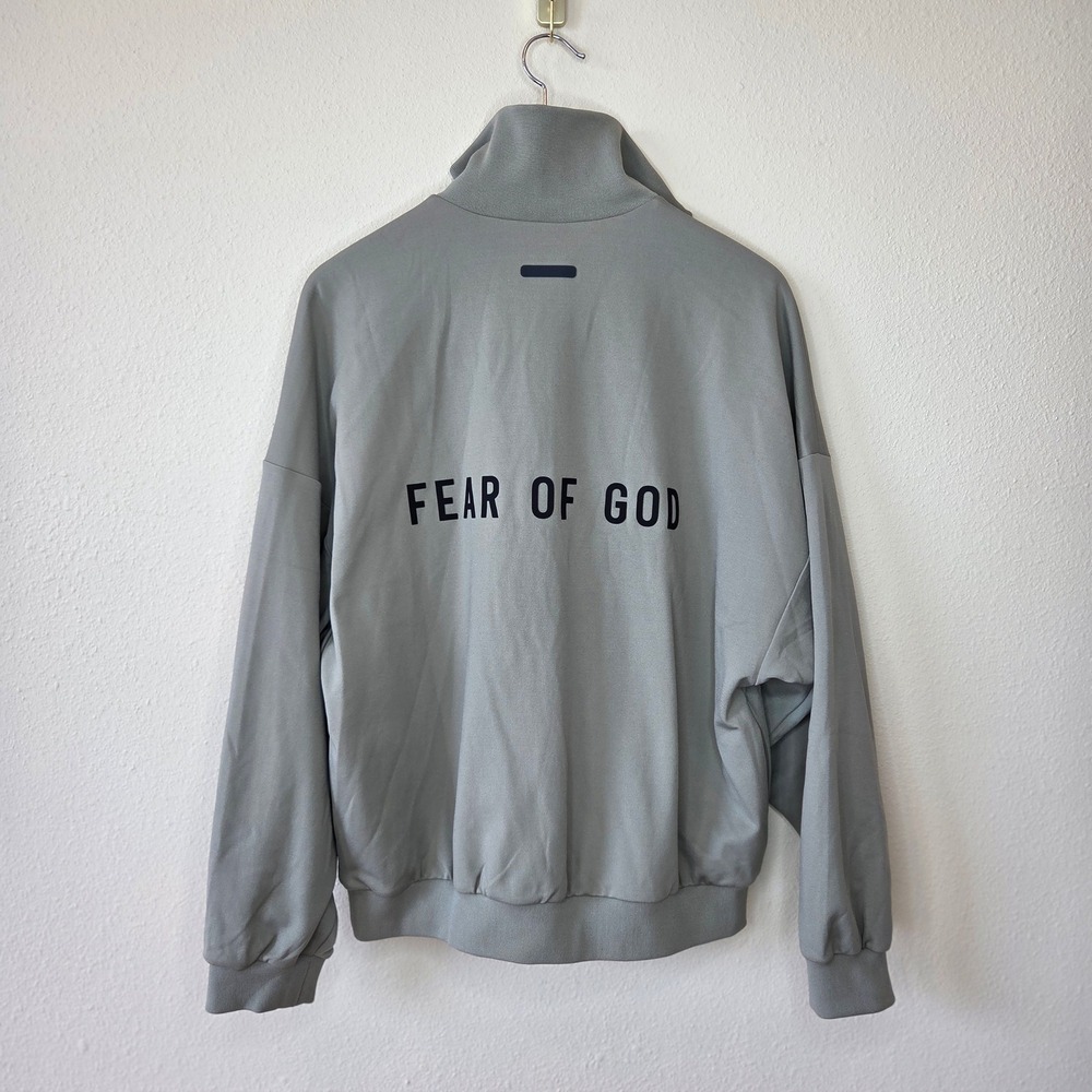 Adidas x Fear of God Athletics 1/2 Zip Track Jacket Sesame Green Grey Mens Large - Picture 4 of 6